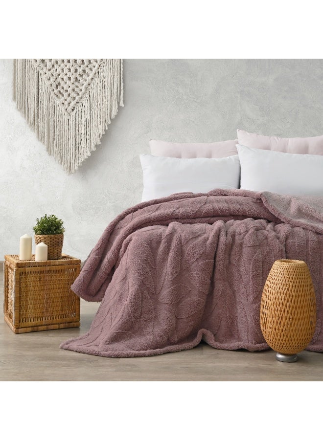 MORANO Sherpa Dreams Blanket, 2 Ply, 220 x 240 cm, 100% Polyester, Reversible Jacquard/Sherpa Design, Winter Warmth - Image 2